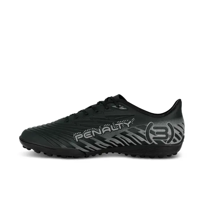 Chuteira Indoor Penalty Bravo Preto e Branco Masculino