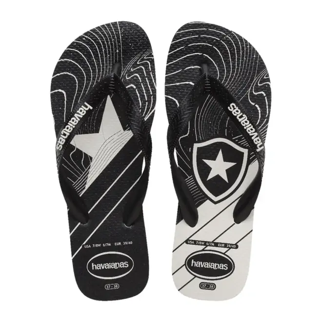 Chinelo Havaianas Top Times Botafogo Preto Masculino