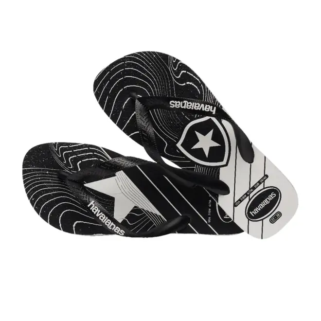 Chinelo Havaianas Top Times Botafogo Preto Masculino