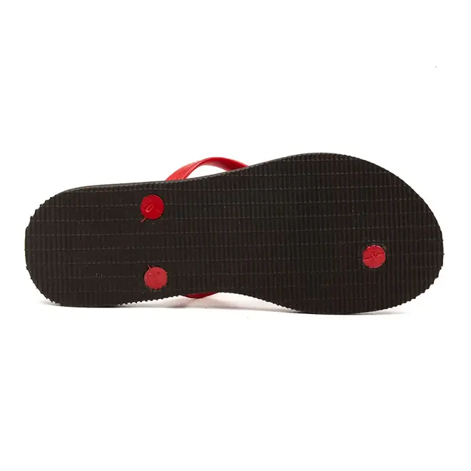 Chinelo Dedo Tropical Brasil Preto e Vermelho Feminino