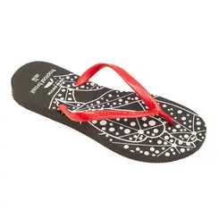 Chinelo Dedo Tropical Brasil Preto e Vermelho Feminino