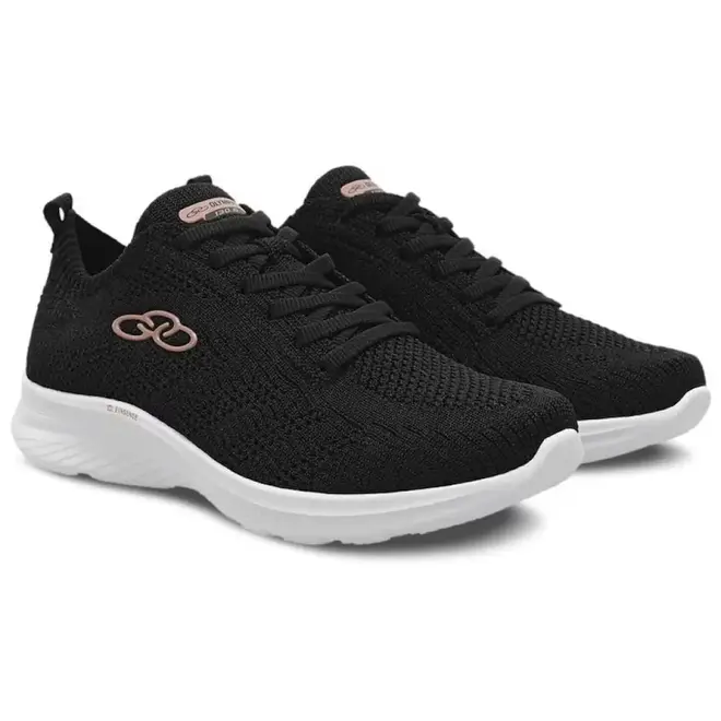 Tênis Esportivo Olympikus Ultraleve Preto e Rose Feminino