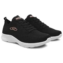 Tênis Esportivo Olympikus Ultraleve Preto e Rose Feminino