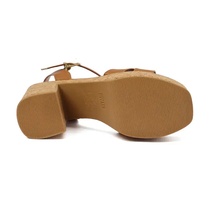 Sandália Salto Vizzano Camel Feminino