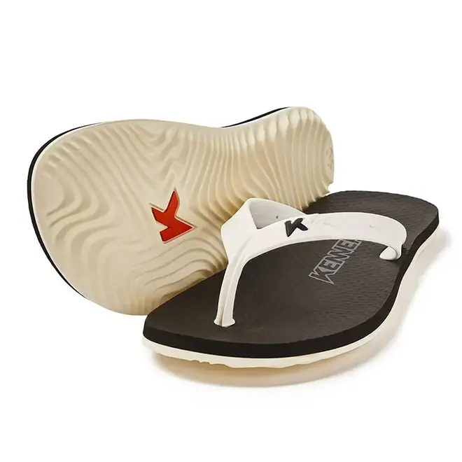 Chinelo Dedo Kenner Summer Lisa Preto e Branco Masculino