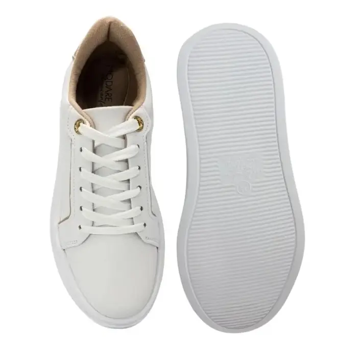 Tênis Casual Sola Caixa Modare Branco e Dourado Feminino