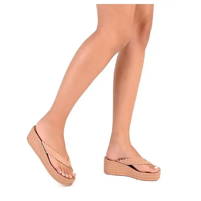 Tamanco Anabela Beira Rio Nude Feminino