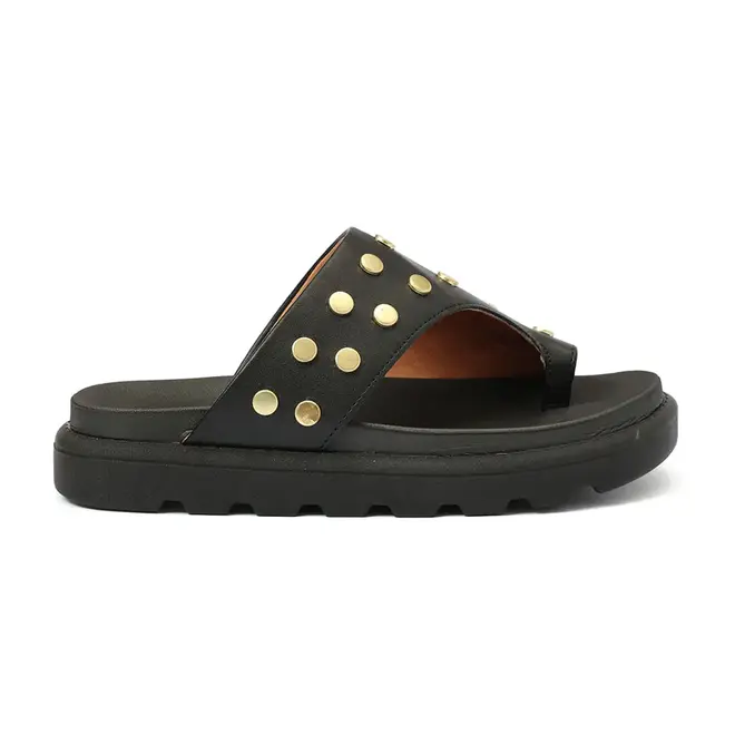 Papete Rasteira Vizzano Preto Feminino