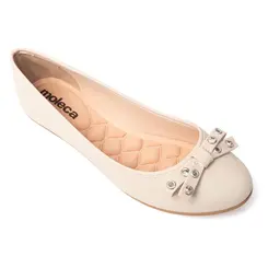 Sapatilha Bico Redondo Moleca Branco Off Feminina