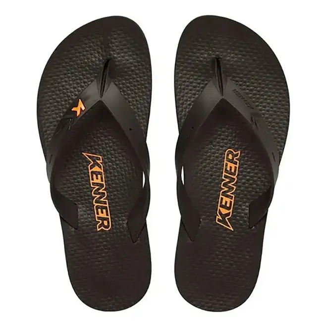 Chinelo Dedo Kenner Summer Lisa  Preto e Laranja Masculino