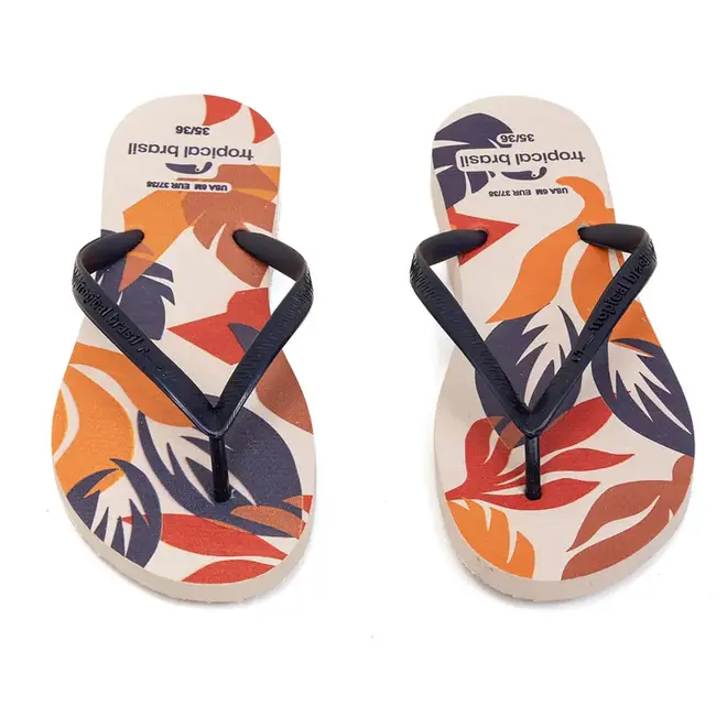 Chinelo Dedo Tropical Brasil Azul Metal Feminino