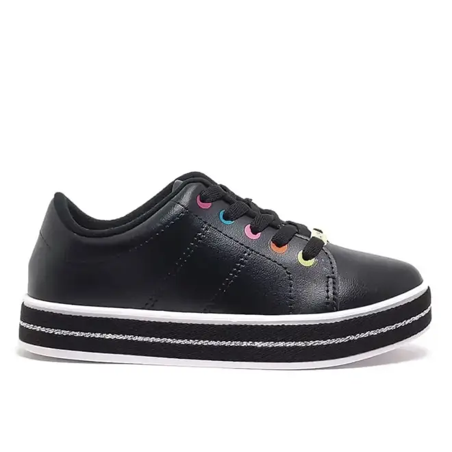 Tênis Casual Molekinha Preto Juvenil Feminino
