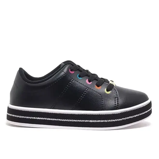 Tênis Casual Molekinha Preto Juvenil Feminino