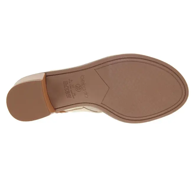 Sandália Salto Beira Rio Creme e Camel Feminina