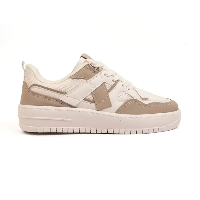 Tênis Casual Sola Caixa Vizzano Branco e Cinza Feminino