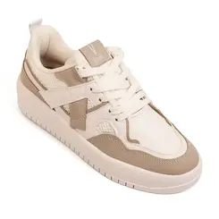 Tênis Casual Sola Caixa Vizzano Branco e Cinza Feminino