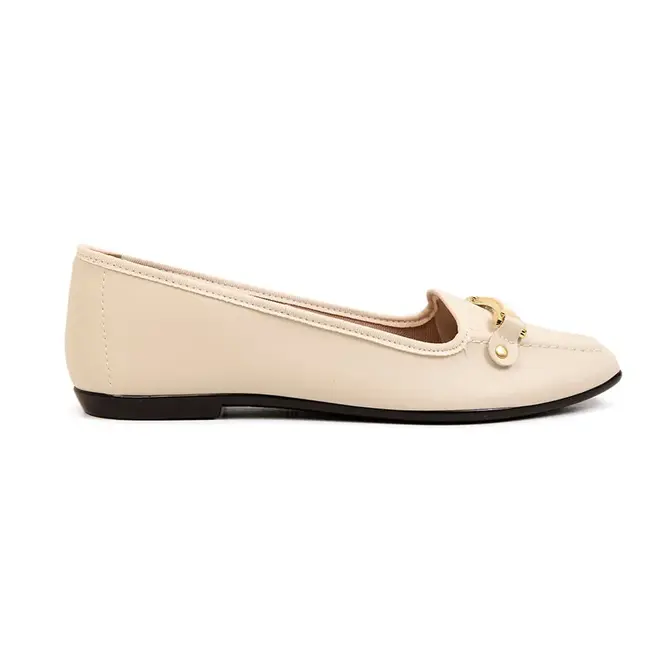 Sapatilha Bico Redondo Moleca Branco Off Feminina