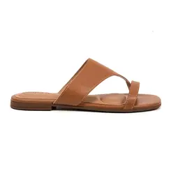 Tamanco Rasteira Beira Rio Camel Feminino