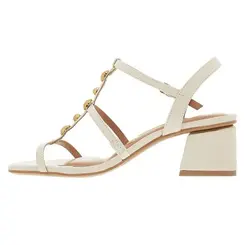 Sandália Salto Vizzano Branco Off Feminino