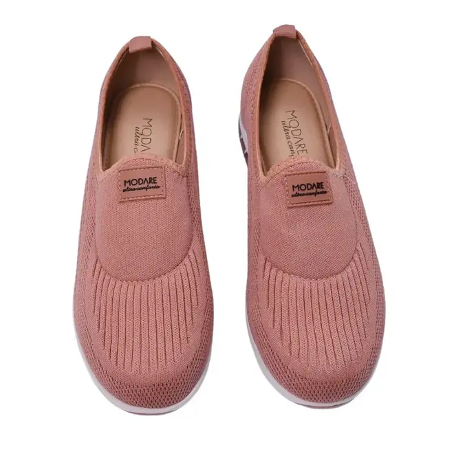 Tênis Casual Modare Tecido Conforto Bege Feminino