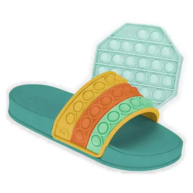 Chinelo Slide Mar & Cor Pop It Infantil Azul Claro