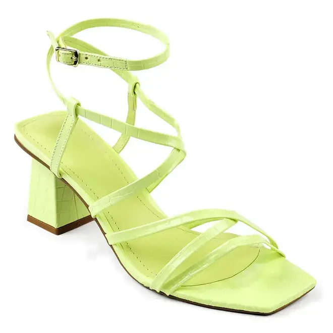Sandália Salto Médio Itapuã Lima Verde Feminino
