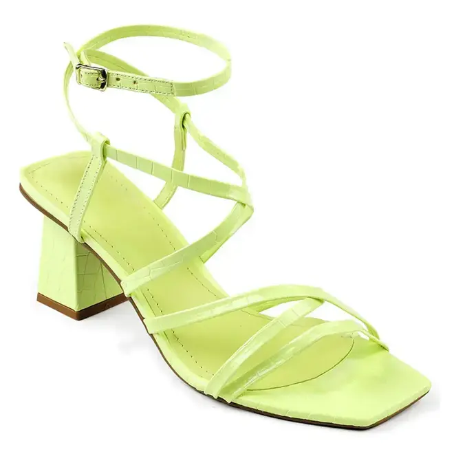 Sandália Salto Médio Itapuã Lima Verde Feminino