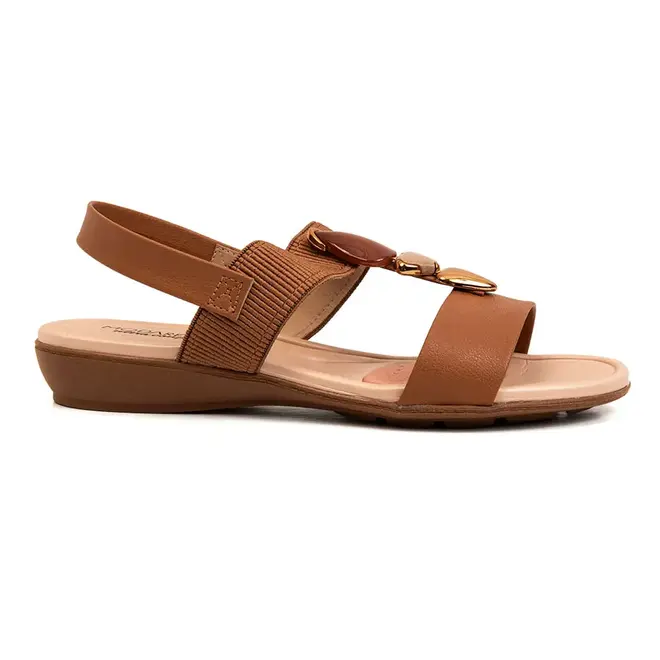 Sandália Rasteira Modare Camel Feminina