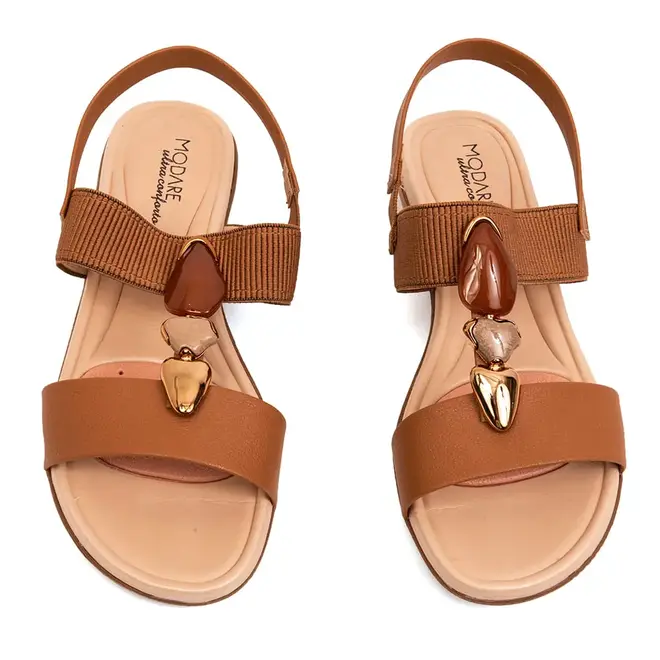 Sandália Rasteira Modare Camel Feminina