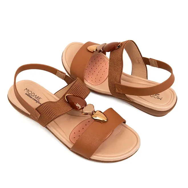 Sandália Rasteira Modare Camel Feminina