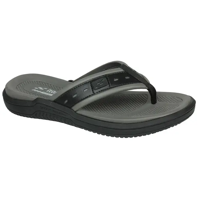 Chinelo de Dedo Sintético Itapuã Preto e Grafite Masculino