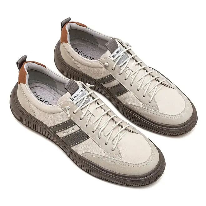 Sapatênis Casual Democrata Vibe Creme Masculino