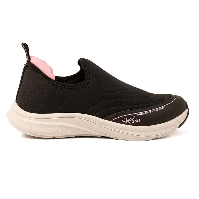 Tênis Kidy K360 Energy 2 Preto e Rosa Menina