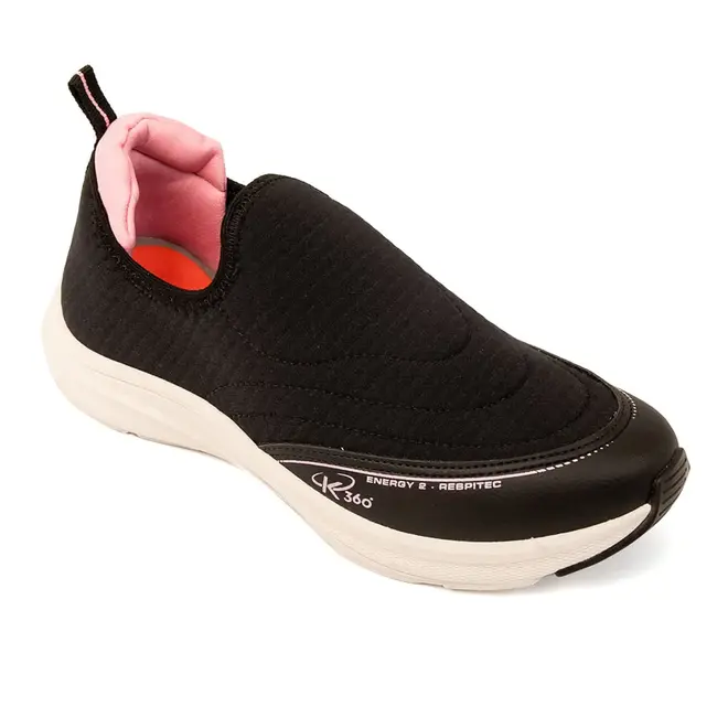 Tênis Kidy K360 Energy 2 Preto e Rosa Menina