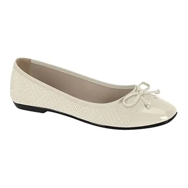 Sapatilha Bico Fino Moleca Branco Off Feminina