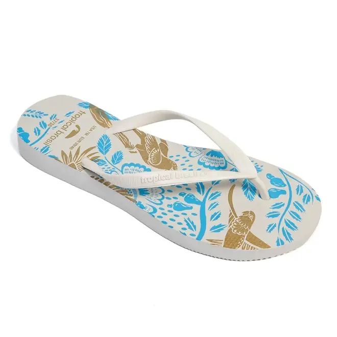 Chinelo Dedo Tropical Brasil Off White Feminino