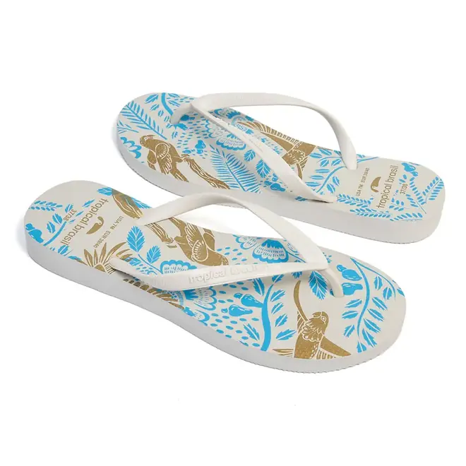 Chinelo Dedo Tropical Brasil Off White Feminino