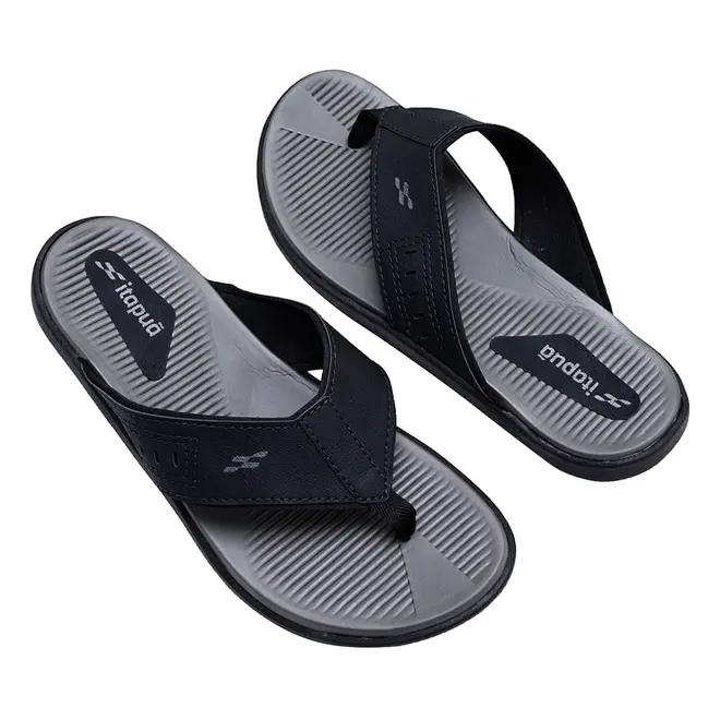 Chinelo Dedo Itapuã Preto e Grafite Masculino