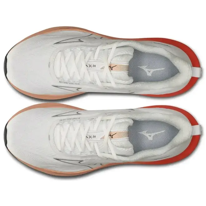 Tênis de Corrida Mizuno Base Prime Branco e Laranja Masculino