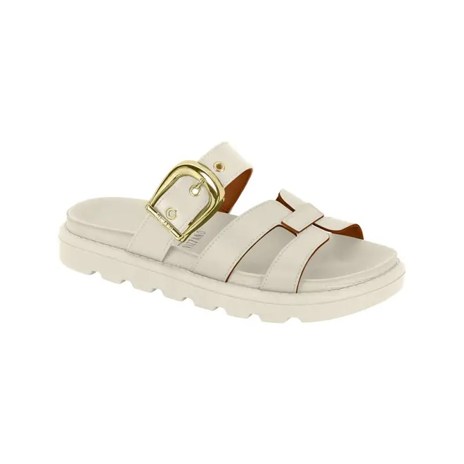 Papete Rasteira Vizzano Branco Off Feminino
