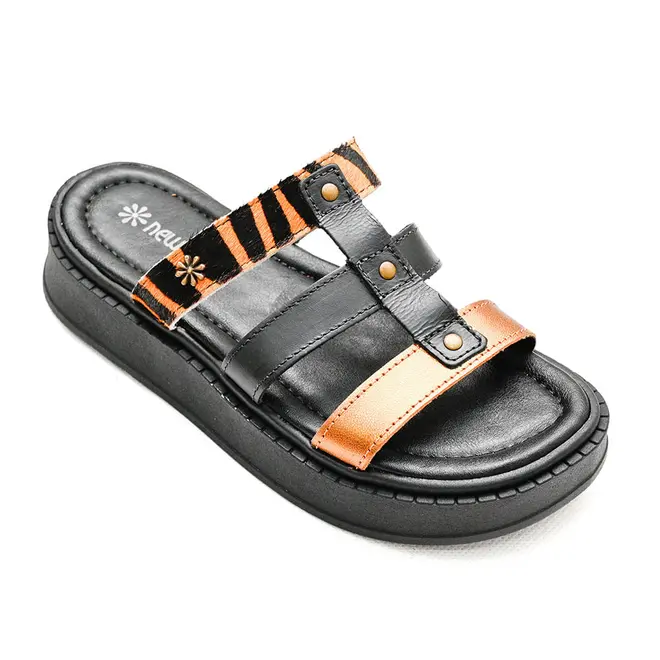 Tamanco Flatform New Face Metalizado Bronze Mix Feminino
