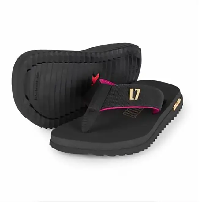 Chinelo Dedo Kenner Kivah L7 Preto e Rosa Feminino