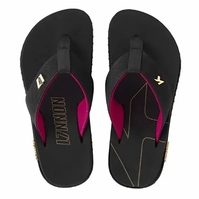Chinelo Dedo Kenner Kivah L7 Preto e Rosa Feminino