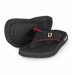 Chinelo Dedo Kenner Kivah L7 Preto e Rosa Feminino