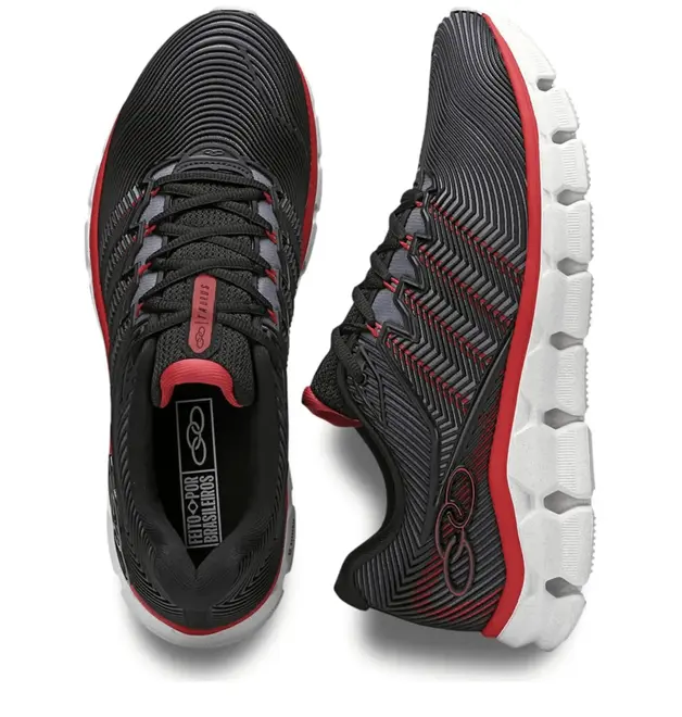 Tenis Esportivo Treino Olympikus Taurus Preto e Vermelho Masculino 195-Pto/Be