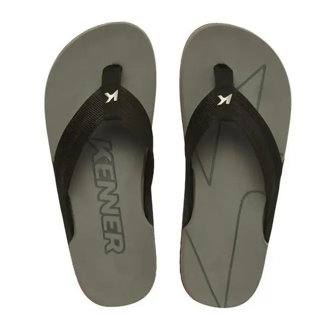 Chinelo Dedo Kenner NK6 Pro Preto e Laranja Masculino