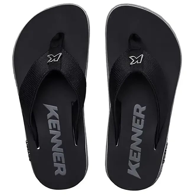 Chinelo Dedo Kenner Kivah Line Preto e Cinza Masculino