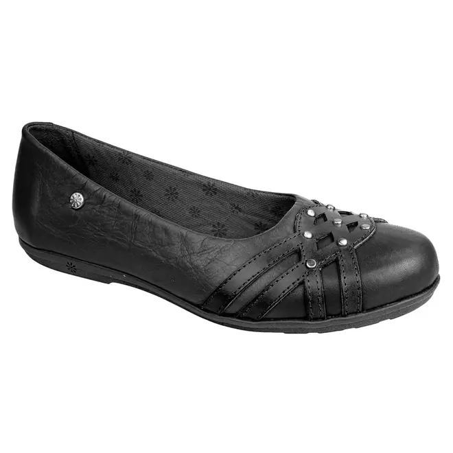 Sapatilha Bico Redondo New Face Preto Feminina