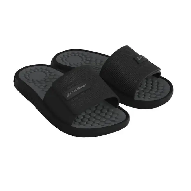 Chinelo Slide Rider Infinity Fuse II Preto e Cinza Masculino