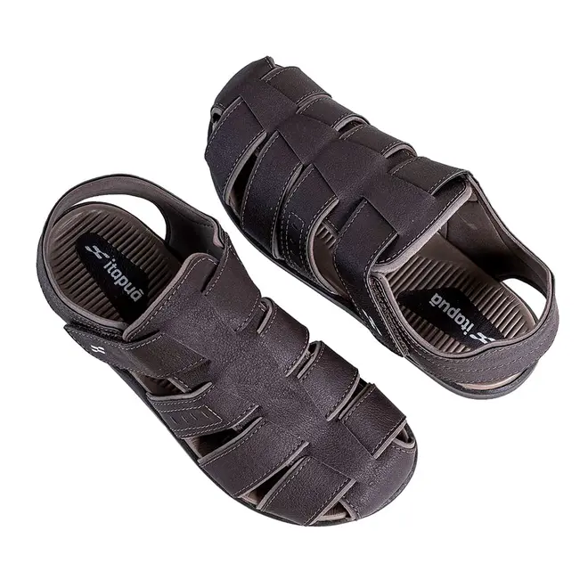 Sandália Flats Couro Itapuã Café Masculino